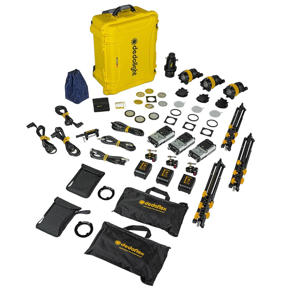 DedoLight Hard Case Kit (3x DLED7N Bi-color)